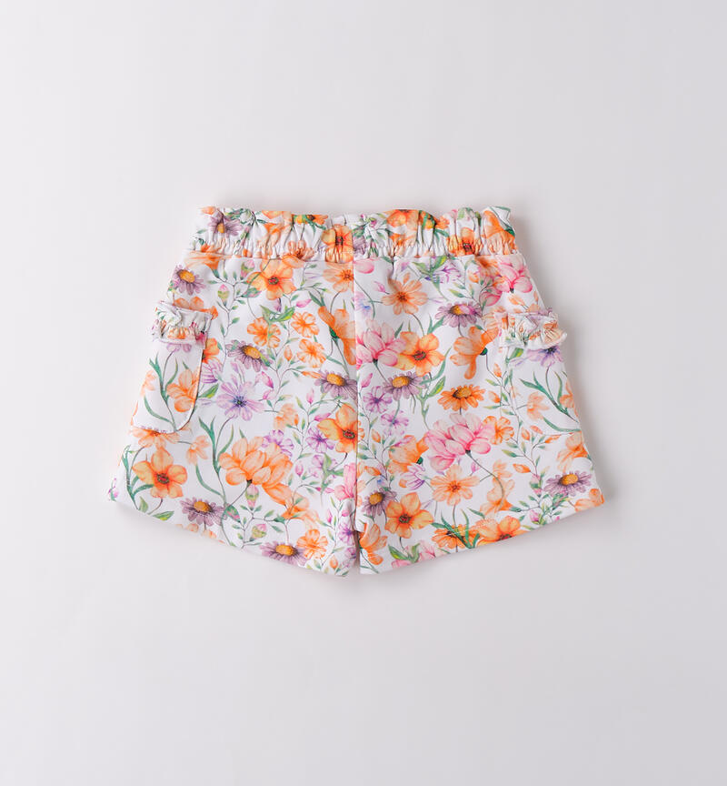 Shorts da bambina Sarabanda BIANCO-MULTICOLOR-6BLD