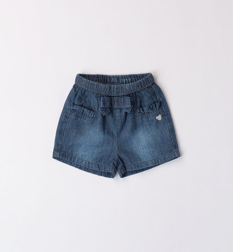 Denim shorts for girls STONE WASHED CHIARO-7400