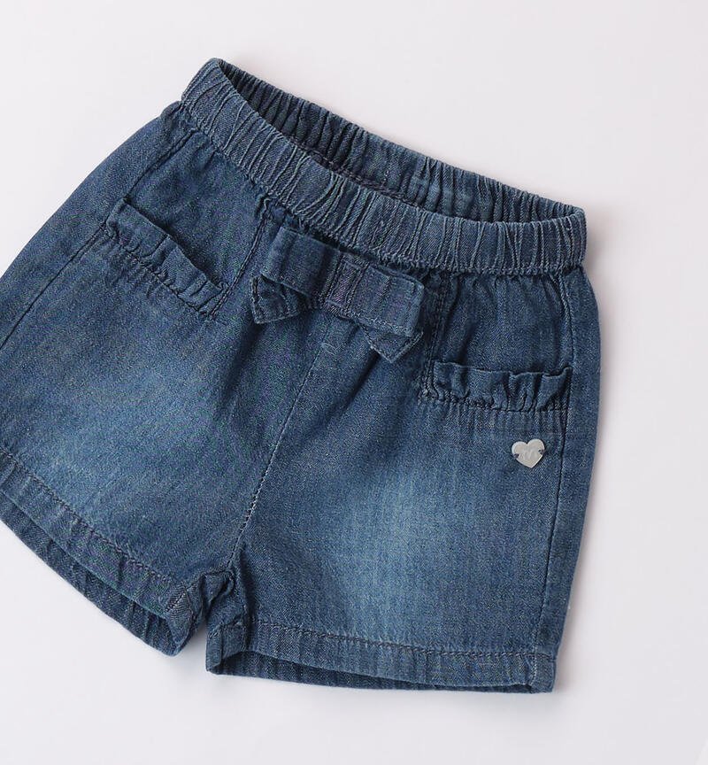 Shorts in denim per bimba STONE WASHED CHIARO-7400