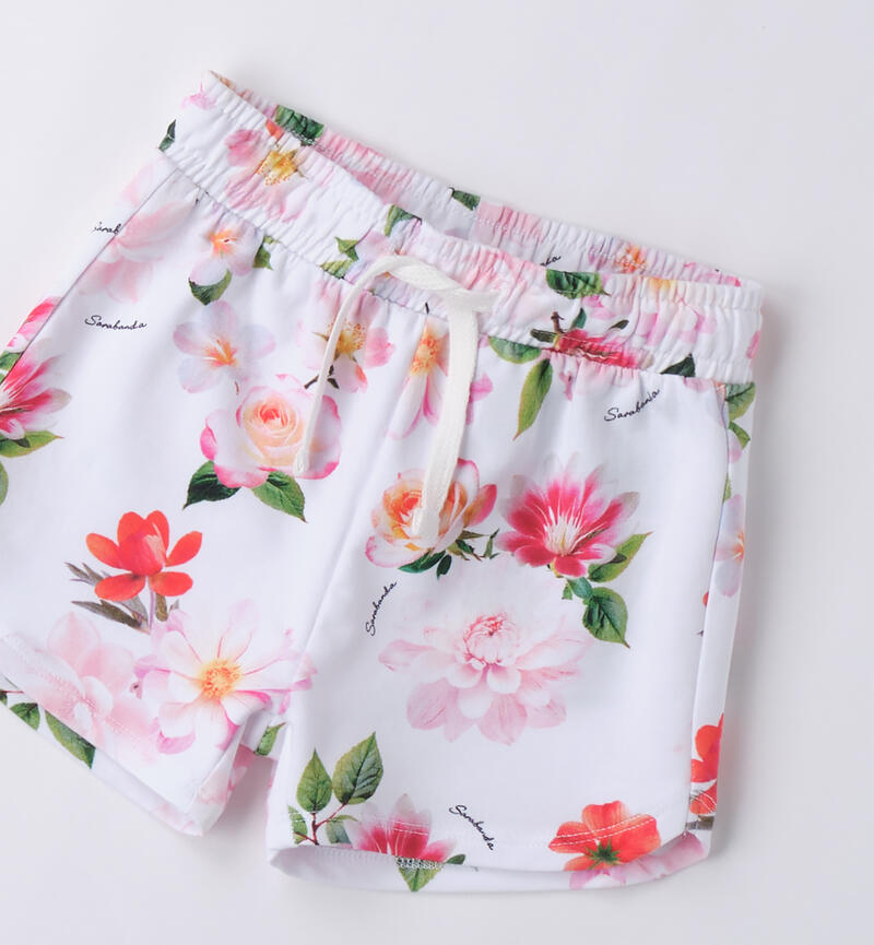 Shorts per bambina BIANCO-MULTICOLOR-6BFM