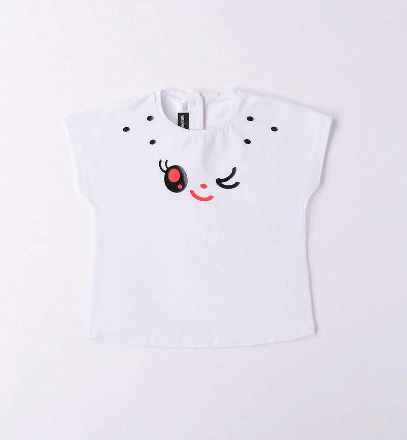 Simpatica t-shirt bambina da 9 mesi a 8 anni Sarabanda BIANCO-0113