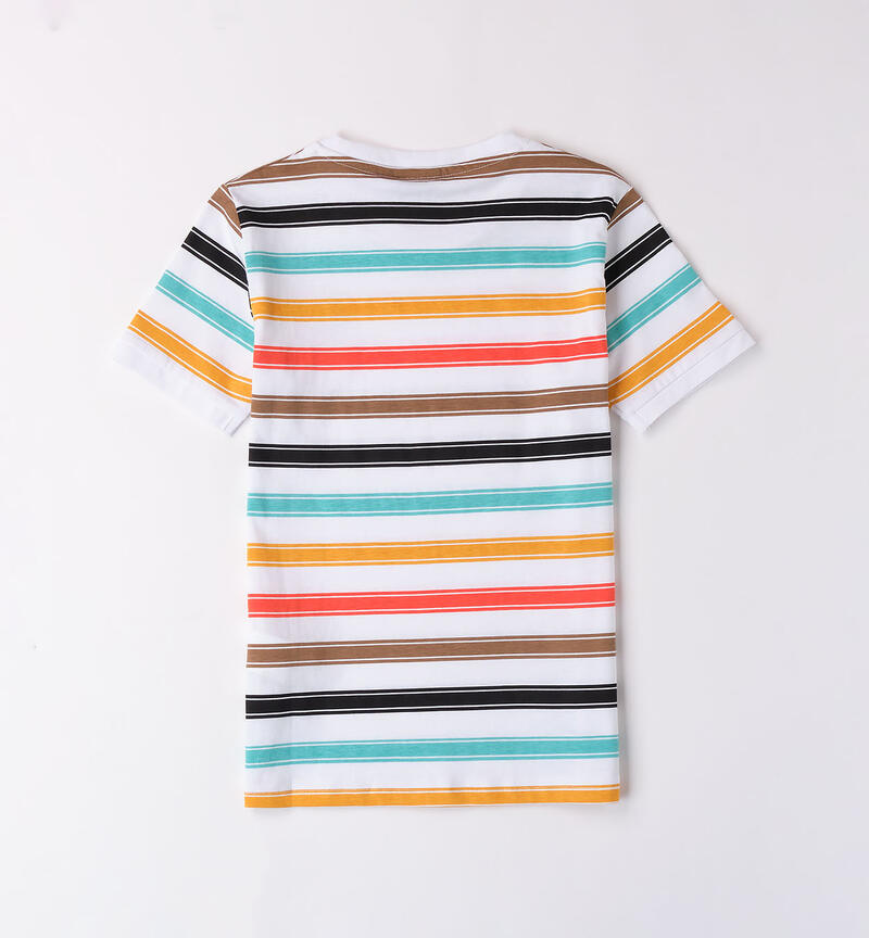 Boys' striped T-shirt BIANCO-MULTICOLOR-6ALC