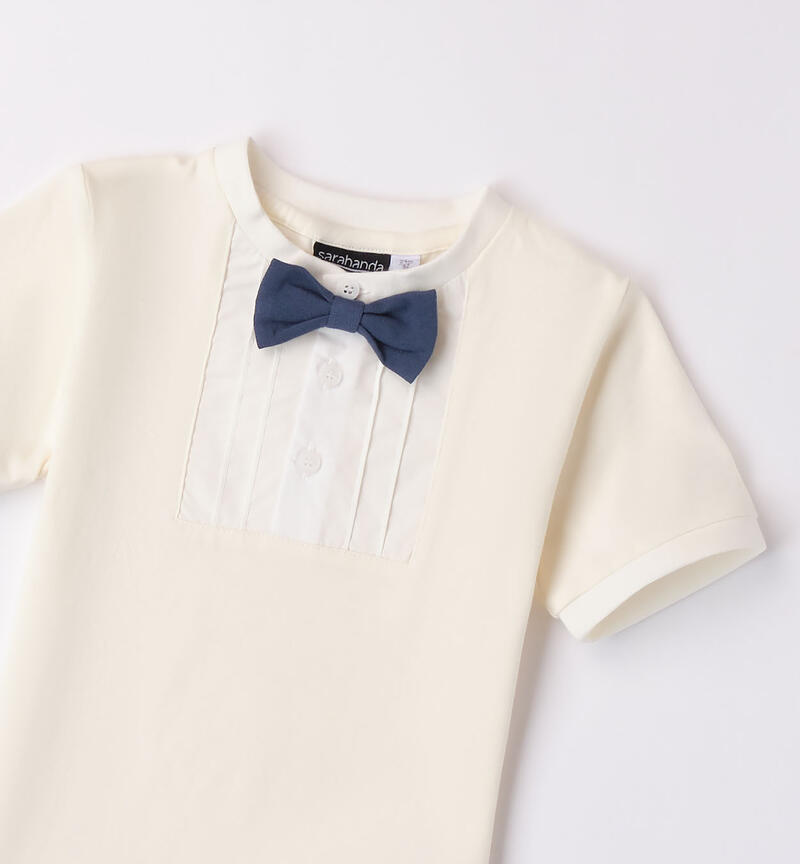 Boys' T-shirt with bow tie PANNA-0112