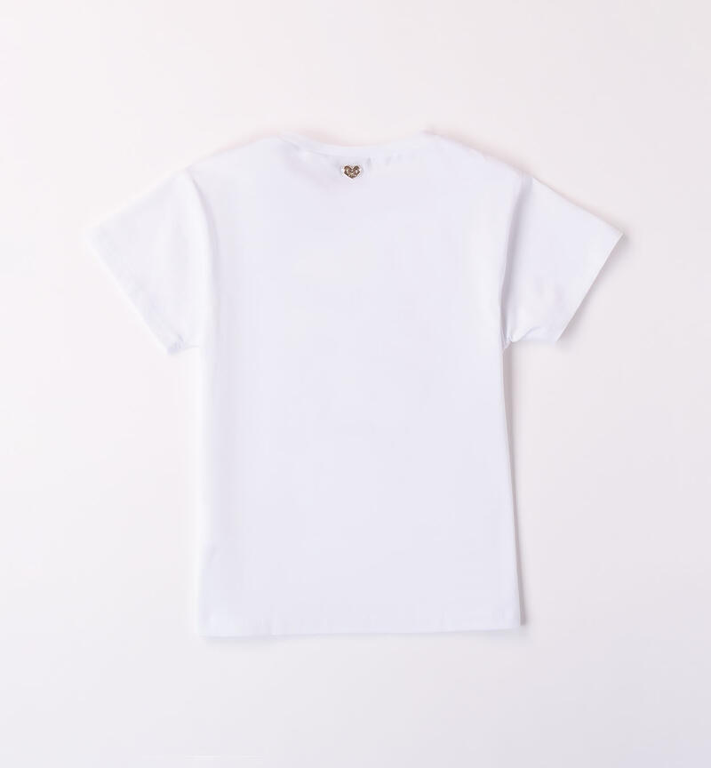 Girls' white T-shirt BIANCO-0113