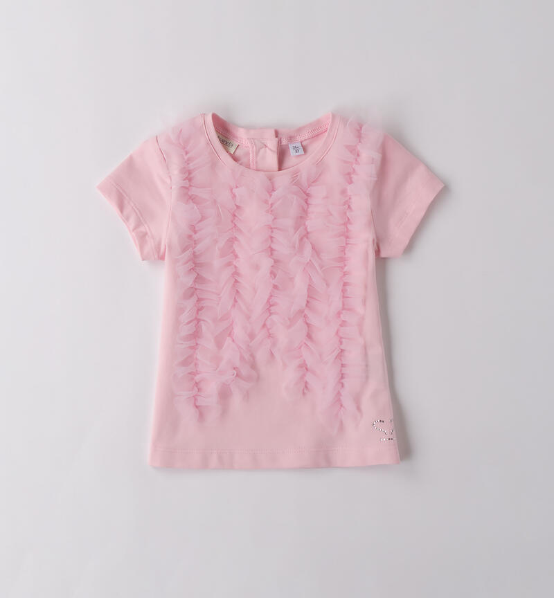 T-Shirt con tulle bambina ROSA-2762