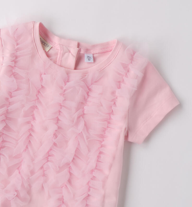 T-Shirt con tulle bambina ROSA-2762