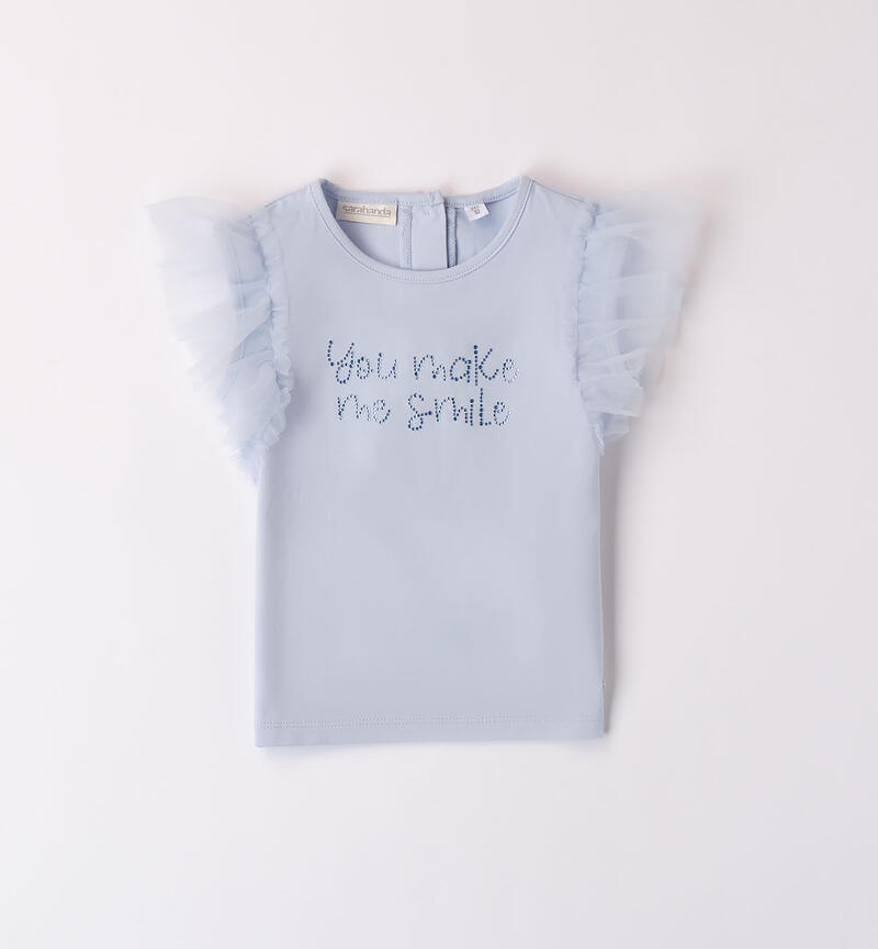 T-shirt con tulle e strass per bambina CELESTE-3613