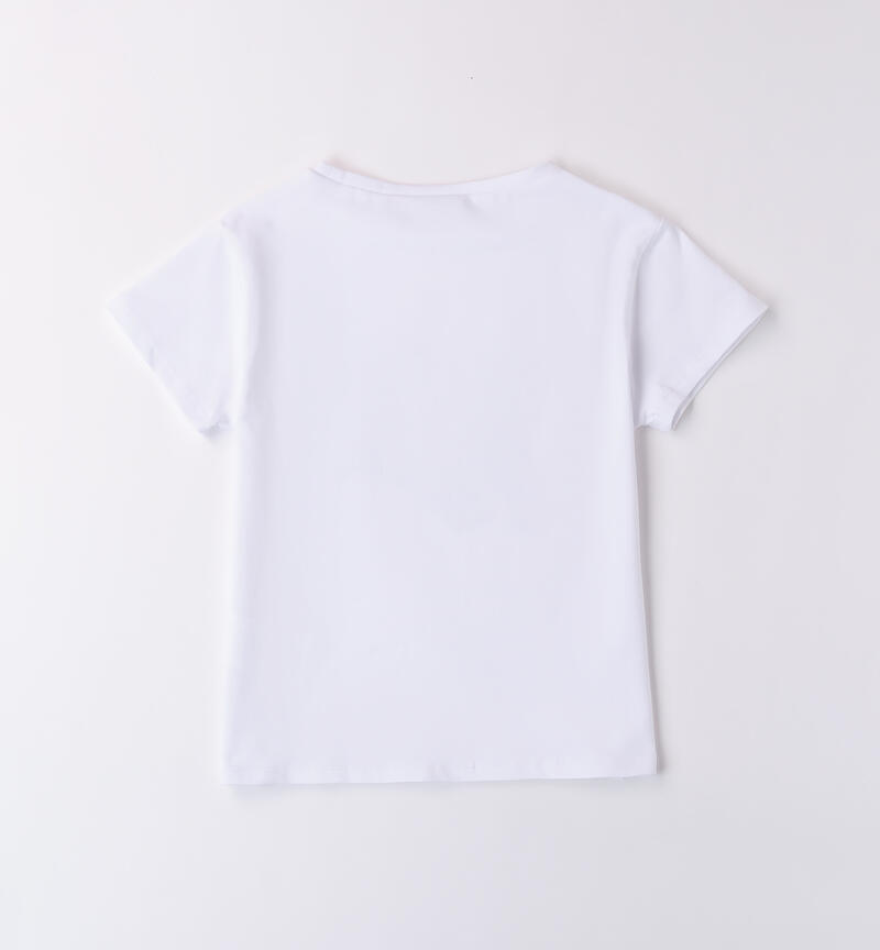 Girl's t-shirt Sarabanda BIANCO-AZZURRO-8023