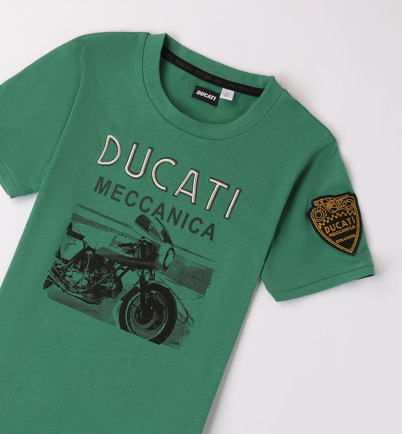 T-shirt Ducati con patch per ragazzo VERDE SALVIA-5047