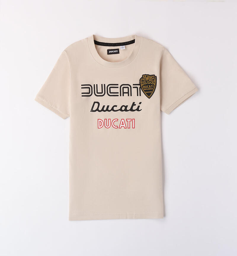 T-shirt Ducati per ragazzo 100% cotone ECRU'-0164
