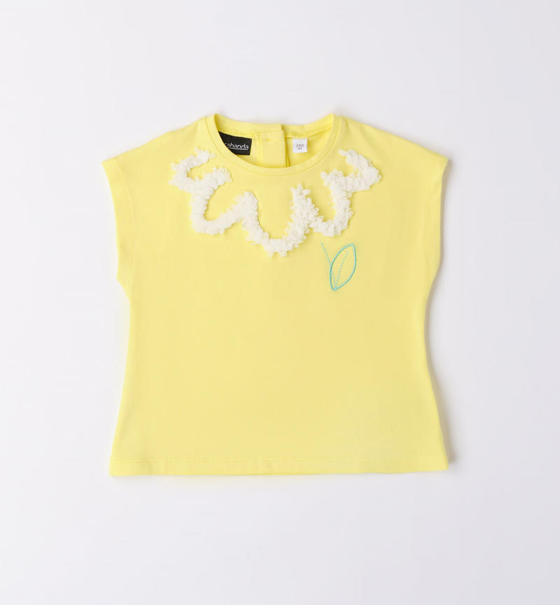 T-shirt fiore bambina da 9 mesi a 8 anni Sarabanda GIALLO-1417