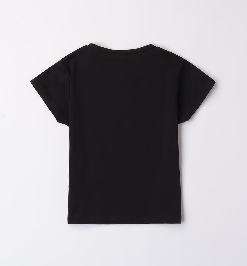 T-Shirt manica corta ragazza NERO-0658