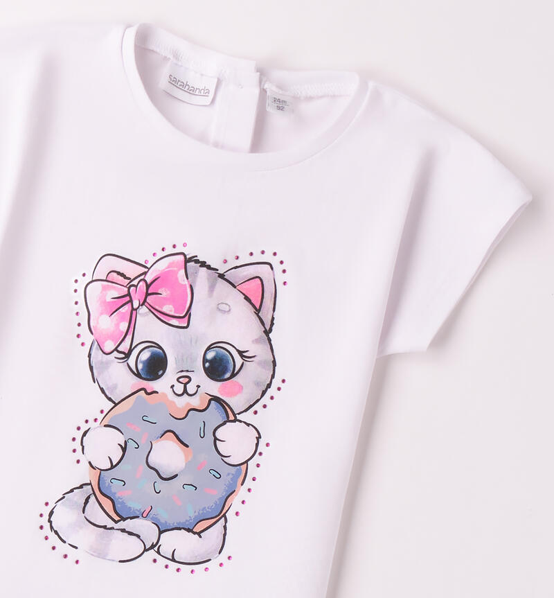 T-shirt per bambina BIANCO-0113