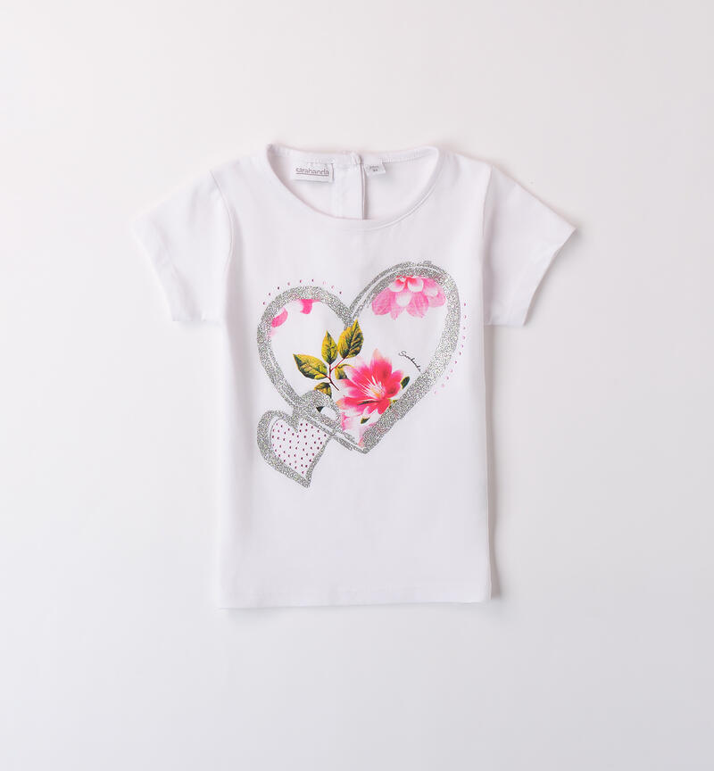 T-shirt per bambina Sarabanda BIANCO-0113