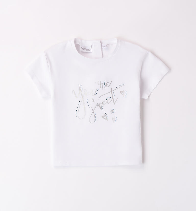 T-Shirt per bambina Sarabanda BIANCO-0113