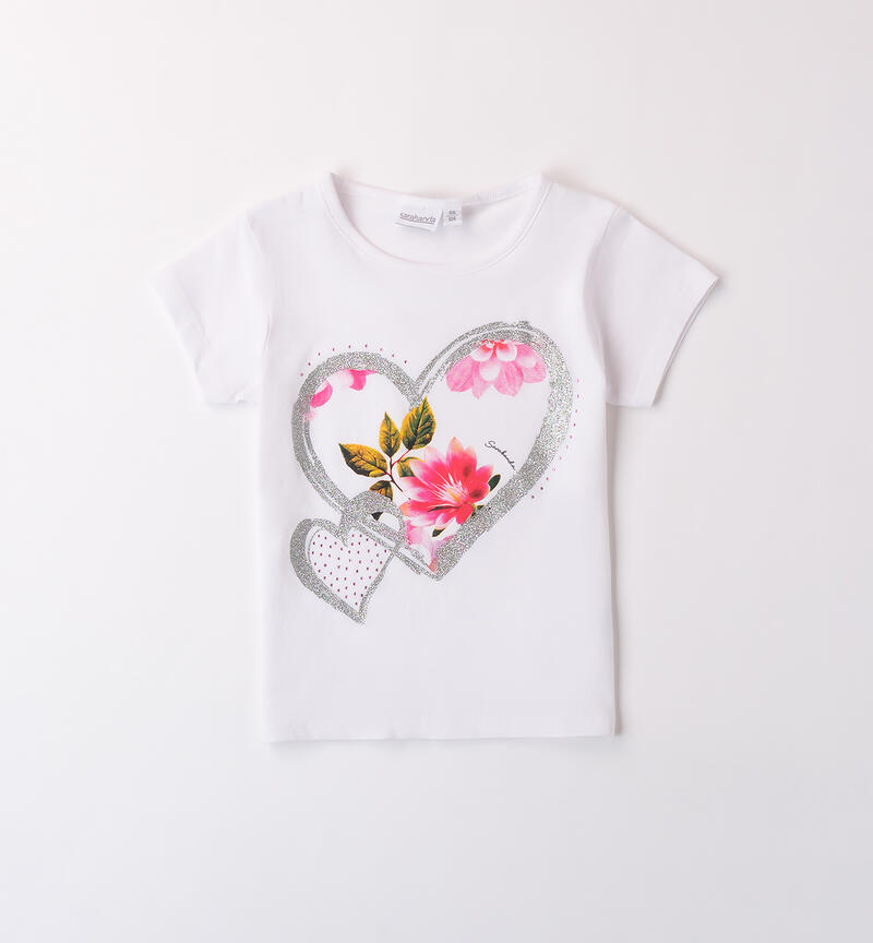 T-shirt per bambina Sarabanda BIANCO-0113