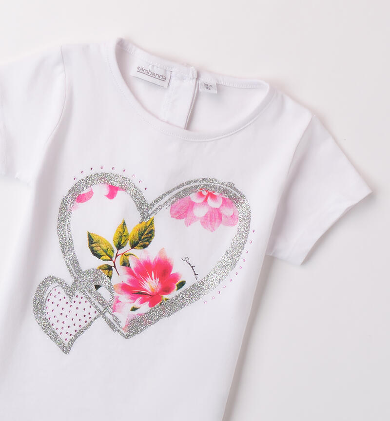 T-shirt per bambina Sarabanda BIANCO-0113