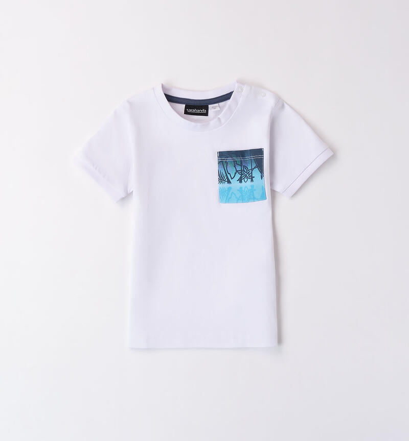 Boys' T-shirt in 100% cotton BIANCO-0113