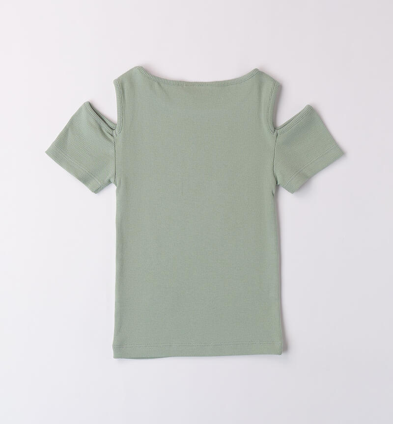 T-shirt per ragazza VERDE MILITARE-4232