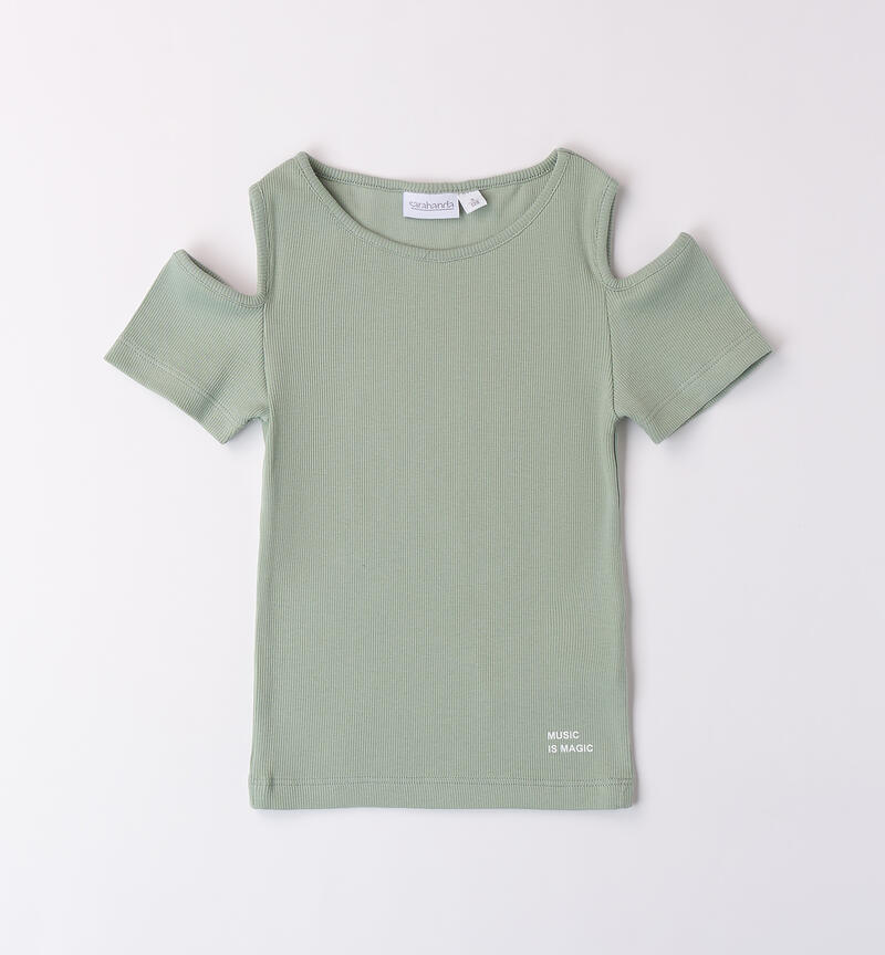 T-shirt per ragazza VERDE MILITARE-4232