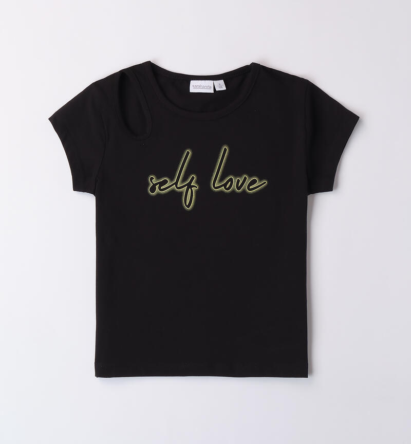 T-Shirt ragazza Sarabanda NERO-0658