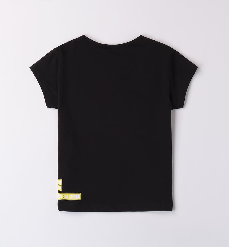 T-Shirt ragazza Sarabanda NERO-0658