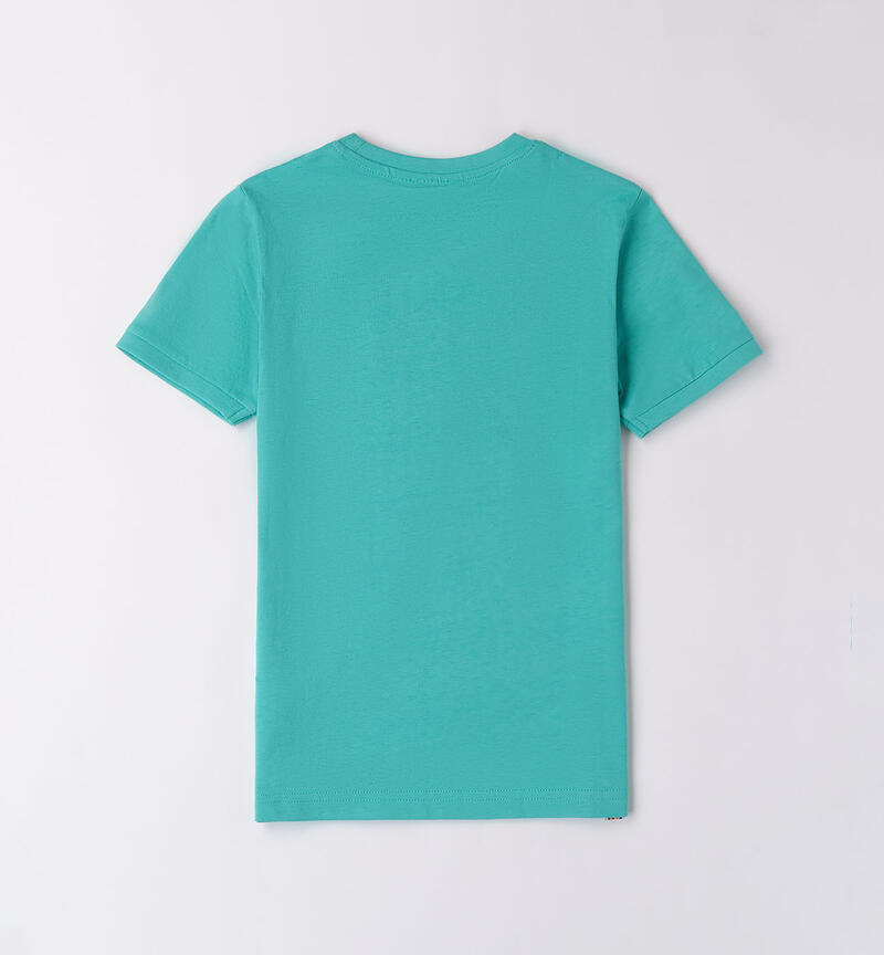 Boys' 100% cotton T-shirt TURCHESE-4441