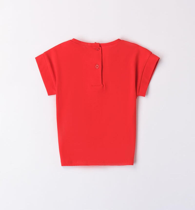 Girls' red T-shirt  ORANGE-2234