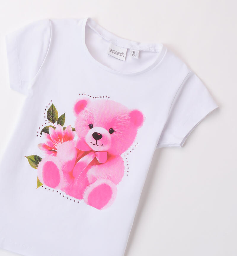 T-Shirt Sarabanda da bambina BIANCO-0113