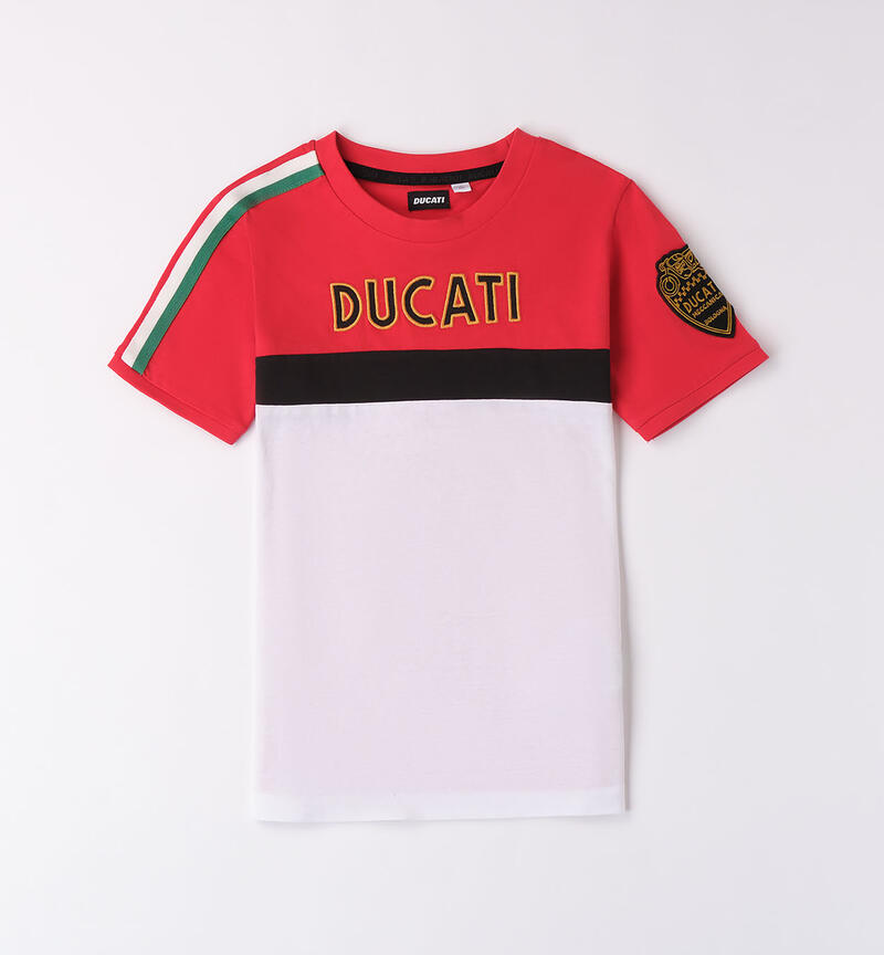 Ducati Italian tricolore flag T-shirt for boys ROSSO-2255