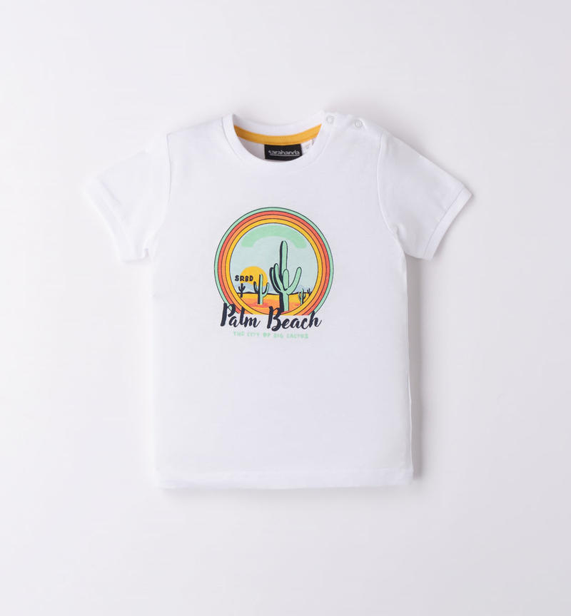 T-shirt 100% cotone per bambino da 9 mesi a 8 anni Sarabanda BIANCO-0113