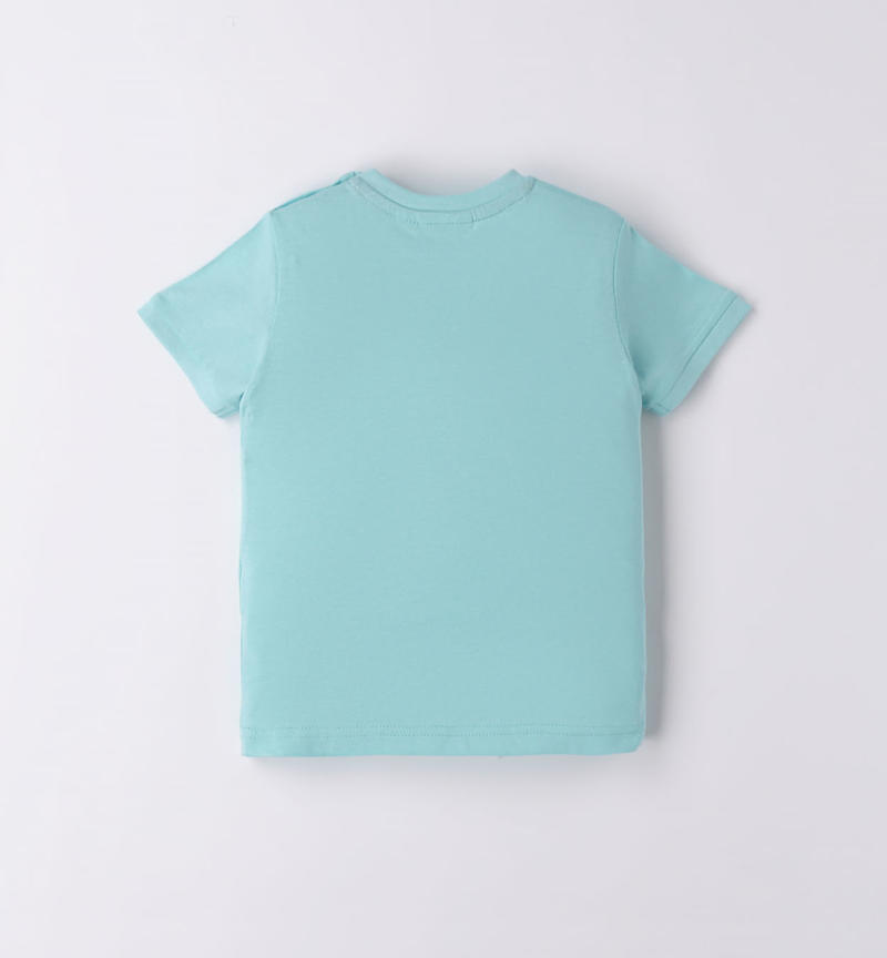 T-shirt 100% cotone per bambino da 9 mesi a 8 anni Sarabanda VERDE ACQUA-4411