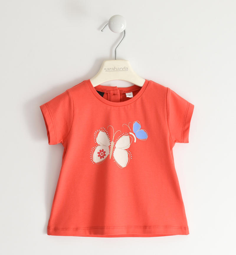 T-shirt bambina farfalle da 9 mesi a 8 anni Sarabanda ROSSO-2152