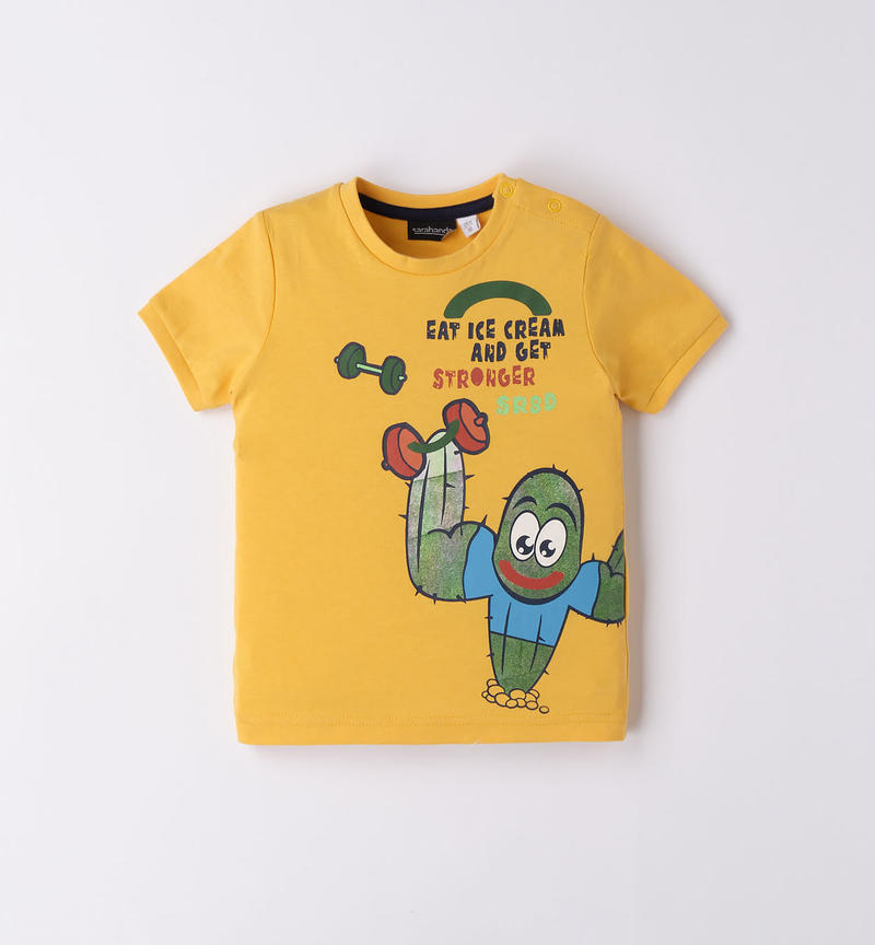 T-shirt jersey 100% cotone bambino da 9 mesi a 8 anni Sarabanda GIALLO-1614