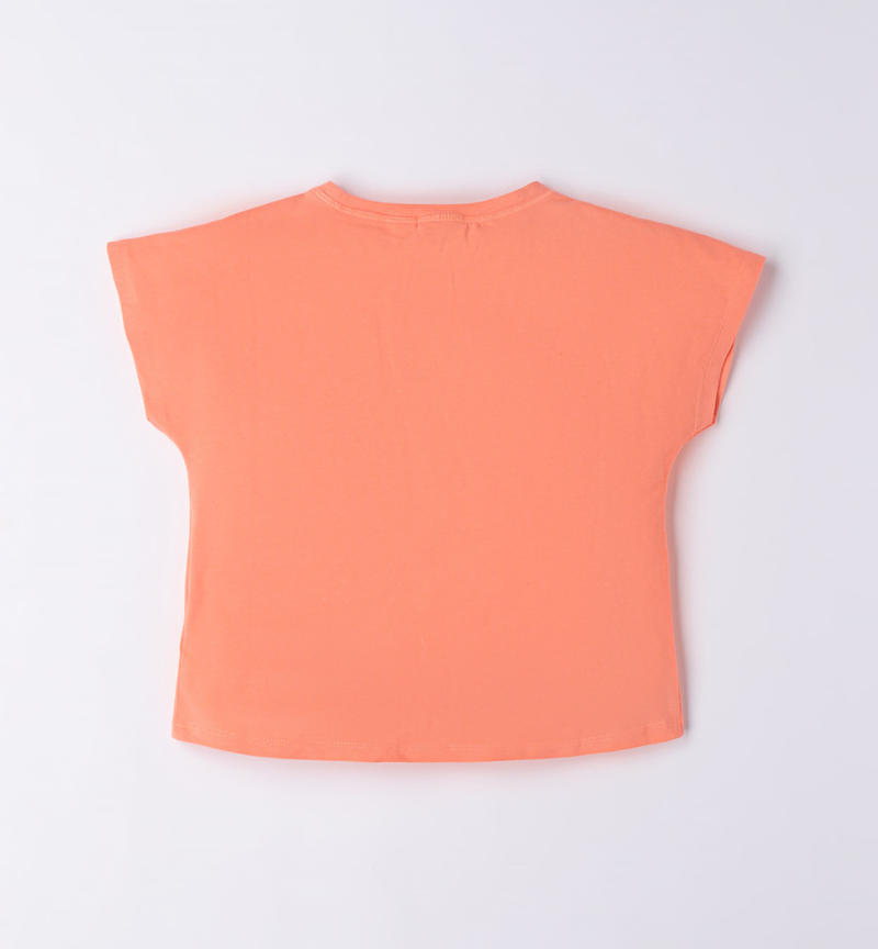 T-shirt ragazza cotone da 8 a 16 anni Sarabanda MANDARINO-2132