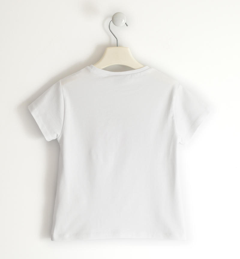 T-shirt ragazza stampa colorata da 8 a 16 anni Sarabanda BIANCO-0113