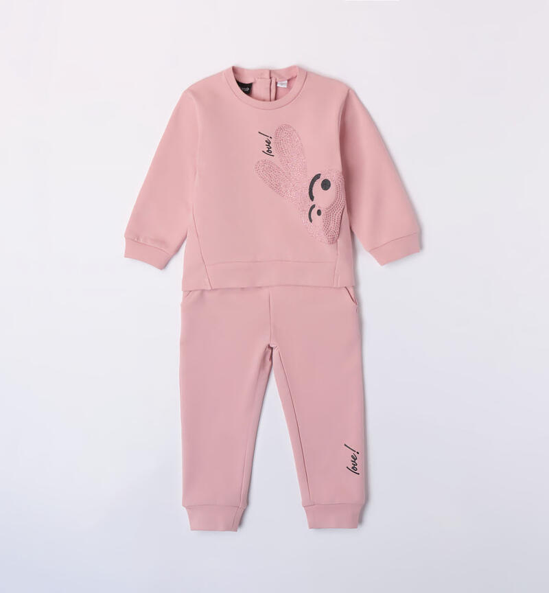 Sarabanda rabbit tracksuit for girls from 9 months to 8 years ROSA-3031