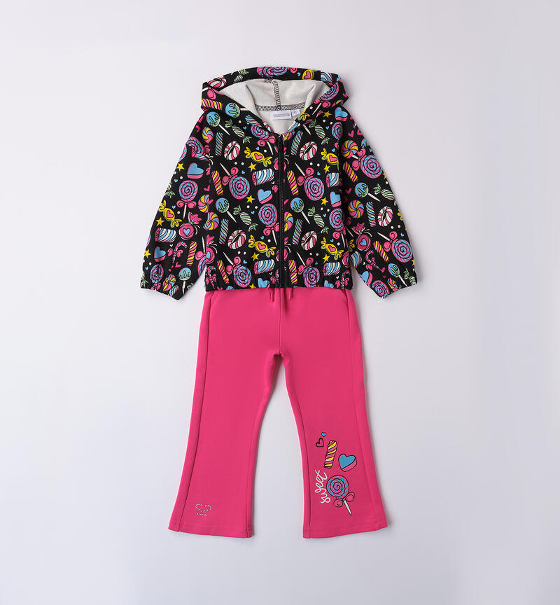 All-over print tracksuit for girls NERO-MULTICOLOR-6ATP