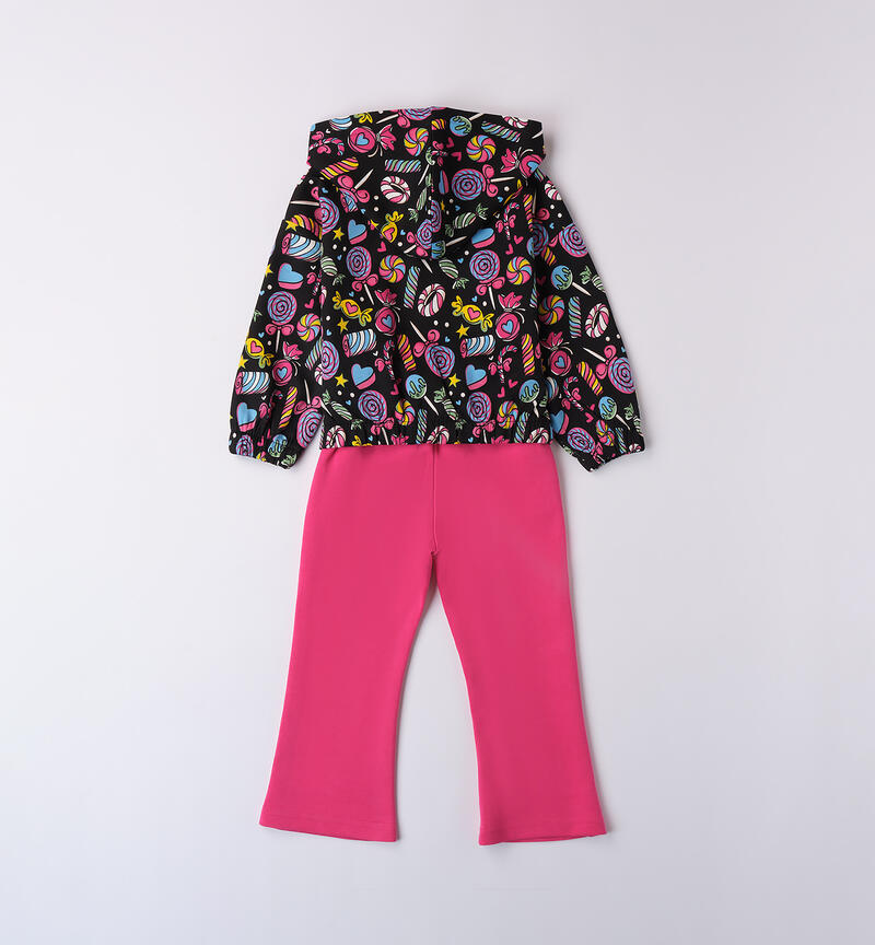 All-over print tracksuit for girls NERO-MULTICOLOR-6ATP