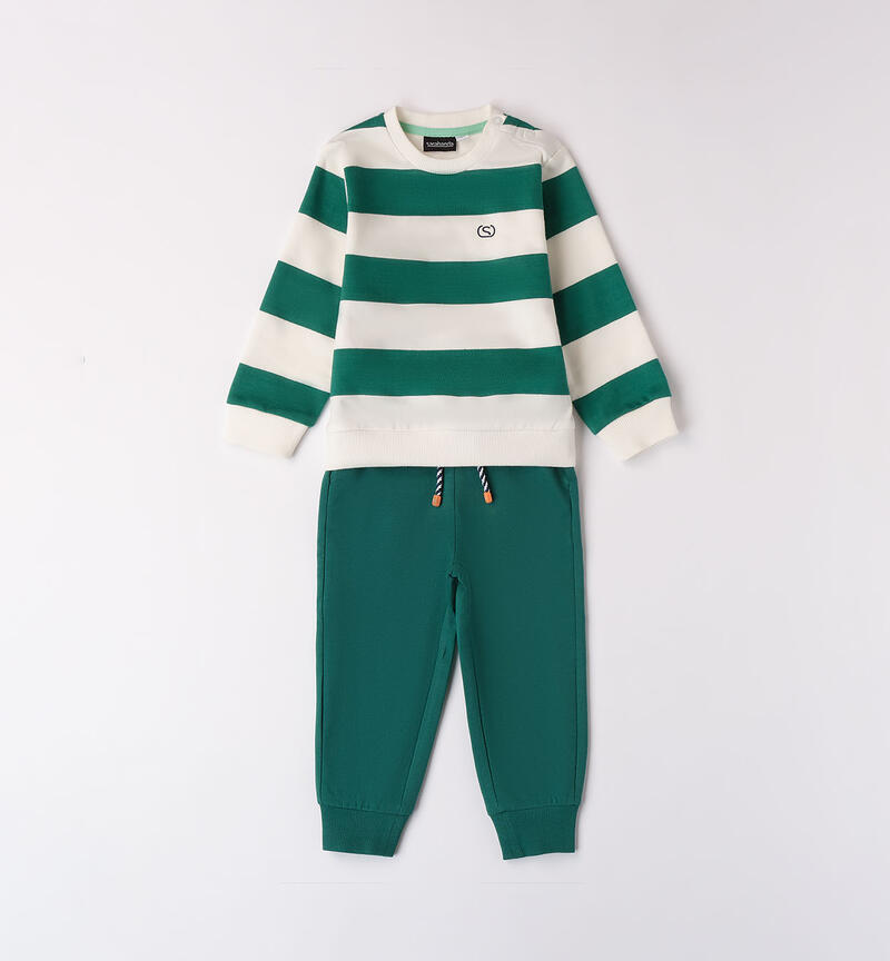 Tuta bambino a righe VERDE-4516