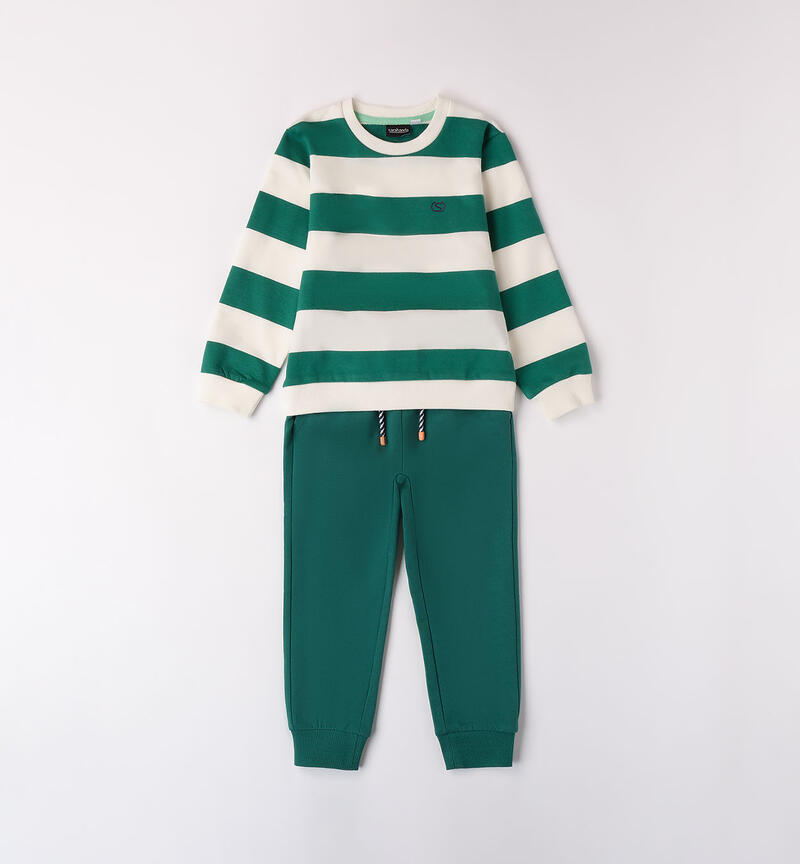 Tuta bambino a righe VERDE-4516