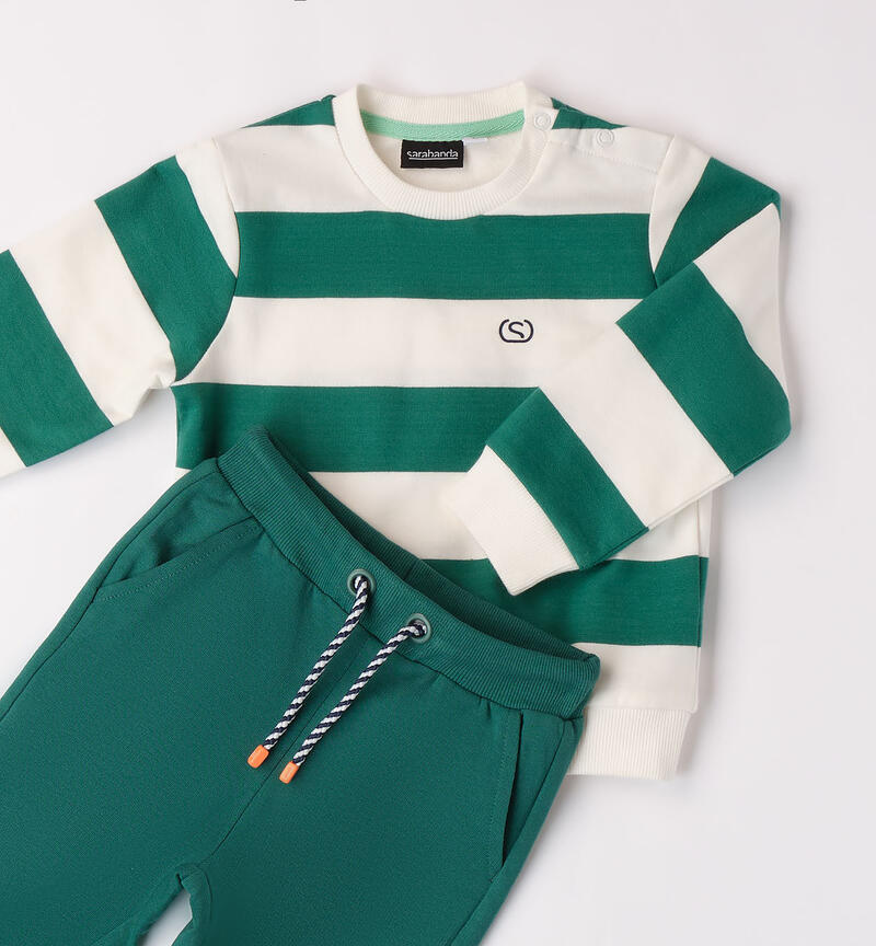 Boys' striped tracksuit VERDE-4516