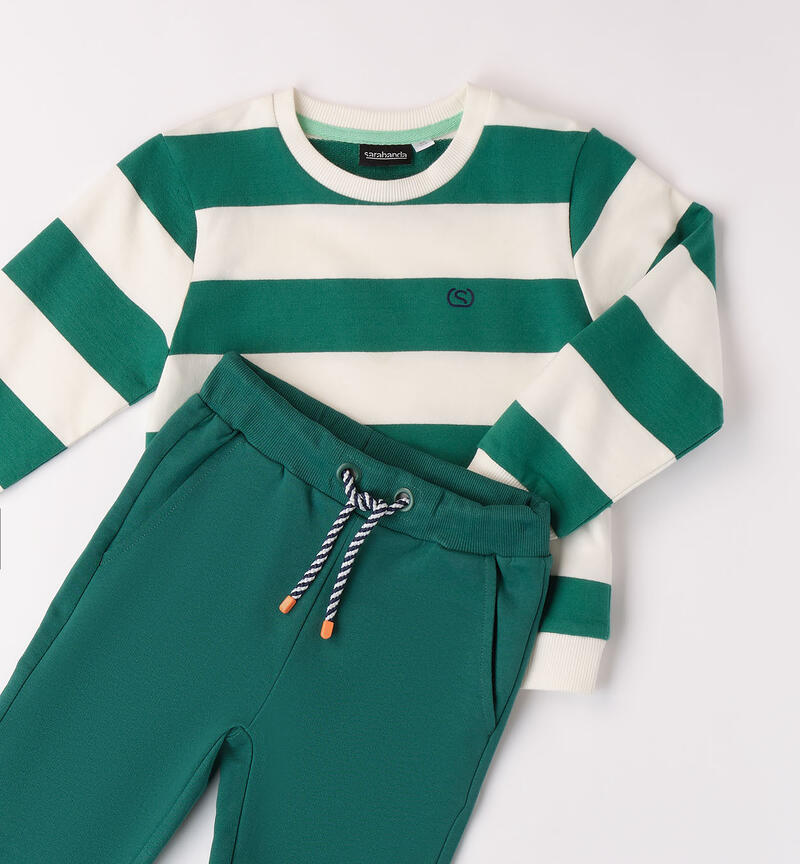 Boys' striped tracksuit VERDE-4516