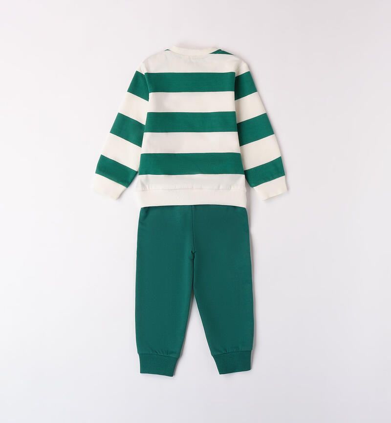 Boys' striped tracksuit VERDE-4516