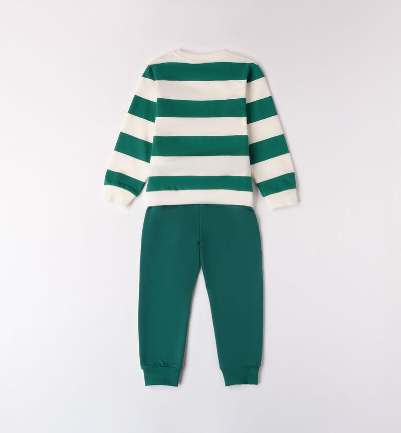 Tuta bambino a righe VERDE-4516