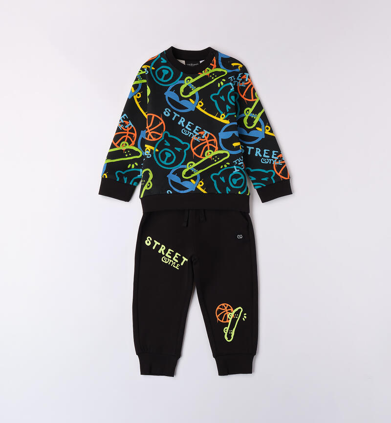 Boy's tracksuit with prints NERO-MULTICOLOR-6ATE