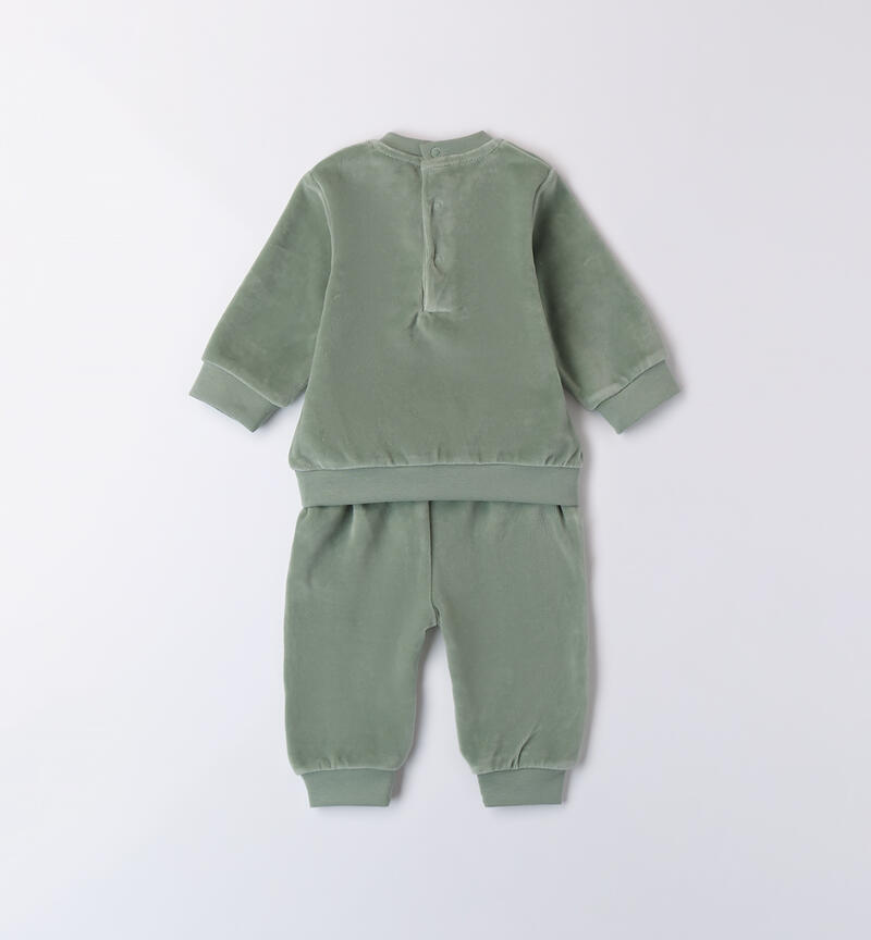 Newborn chenille suit VERDE SALVIA-4231