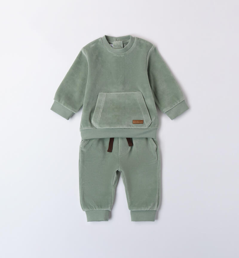 Newborn chenille suit VERDE SALVIA-4231