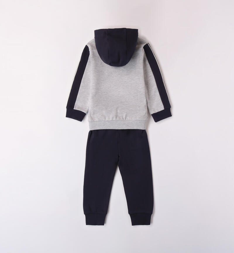 Sarabanda boys' zipped tracksuit for boys from 9 months to 8 years GRIGIO MELANGE-8992
