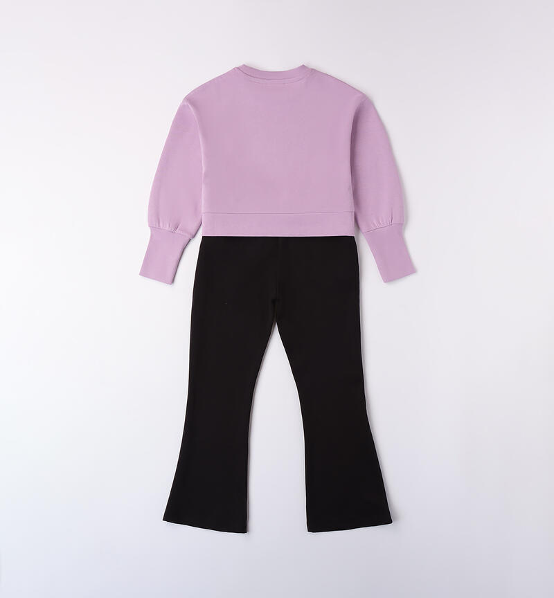 Tracksuit with prints for girls LILAC-3323